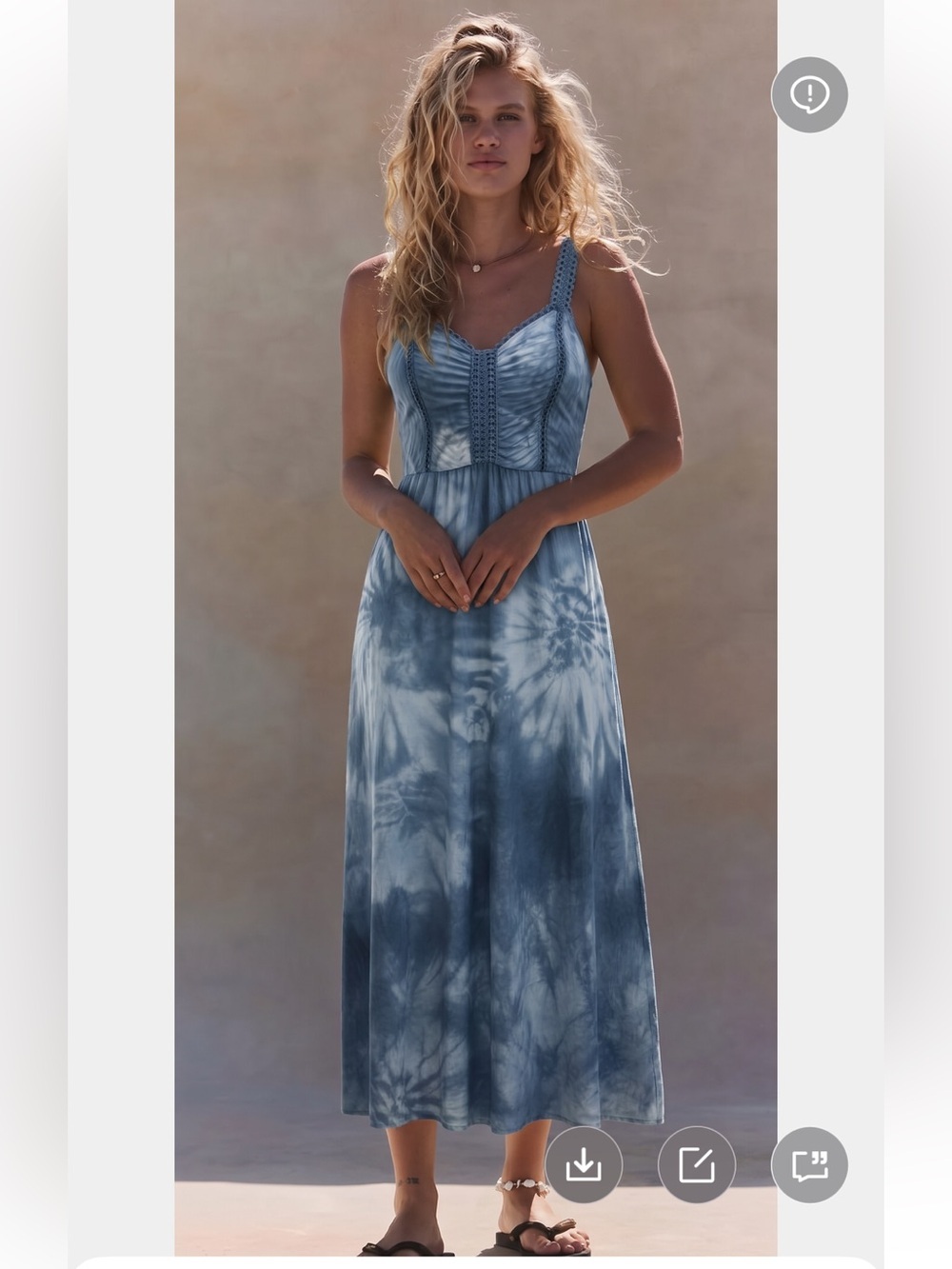 Hugo Boss Blue Tie-Dye Maxi Dress